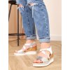 sandale strieborne na platforme EK02SILVER 3