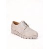 bezove damske poltopanky na platforme snurovacie ML16323KHAKI 1