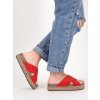 semisove damske slapky na platforme cervene LLDS016RED 3