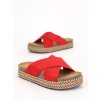 semisove damske slapky na platforme cervene LLDS016RED 6