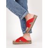 semisove damske slapky na platforme cervene LLDS016RED 4