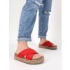 semisove damske slapky na platforme cervene LLDS016RED 2