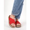 semisove damske slapky na platforme cervene LLDS016RED 1