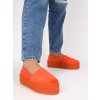 semisove oranzove damske espadrilky na vysokej platforme LT15ORANGW 1