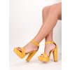 zlte kozenkove sandale na opatku a platforme spolocenske WDJ008YELLOW 2