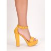zlte kozenkove sandale na opatku a platforme spolocenske WDJ008YELLOW 1