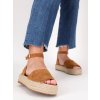 semisove damske sandale na platforme hnede SEZZ21CAMEL 2