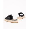 cierne slamene slapky na platforme T353Black 3