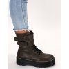 ARMY ZELENÉ DÁMSKE KOŽENÉ WORKERY NA PLATFORME XX-02