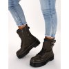 ARMY ZELENÉ DÁMSKE KOŽENÉ WORKERY NA PLATFORME XX-02