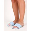 modre damske slapky prepletane T372BLUE 3