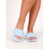 modre damske slapky prepletane T372BLUE 1