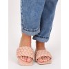 bezove damske slapky prepletane T372BEIGE 6