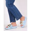 modre damske slapky na platforme YES6916BLUE 5