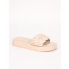 bezove damske slapky na platforme prepletane SS107BEIGE 2