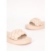 bezove damske slapky na platforme prepletane SS107BEIGE 3
