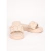 bezove damske slapky na platforme prepletane SS107BEIGE 1