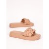 camel hnede damske slapky na platforme prepletane SS107CAMEL 3