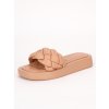 camel hnede damske slapky na platforme prepletane SS107CAMEL 1