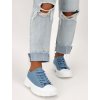damske platenne tenisky modre AB110 JEANS 2