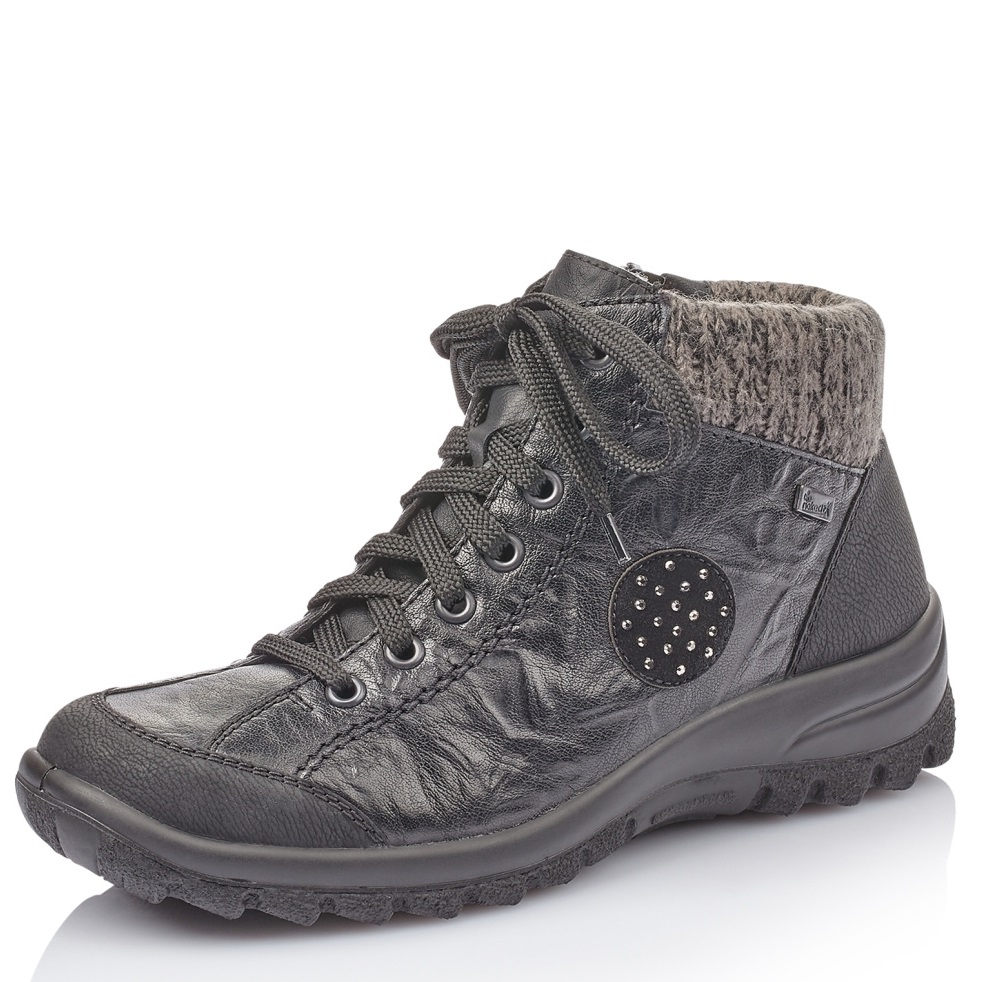 DÁMSKÉ KOTNÍKOVÉ BOTY RIEKER L7110 01 ČERNÁ Barva: Černá koupíte na Obujtese.cz