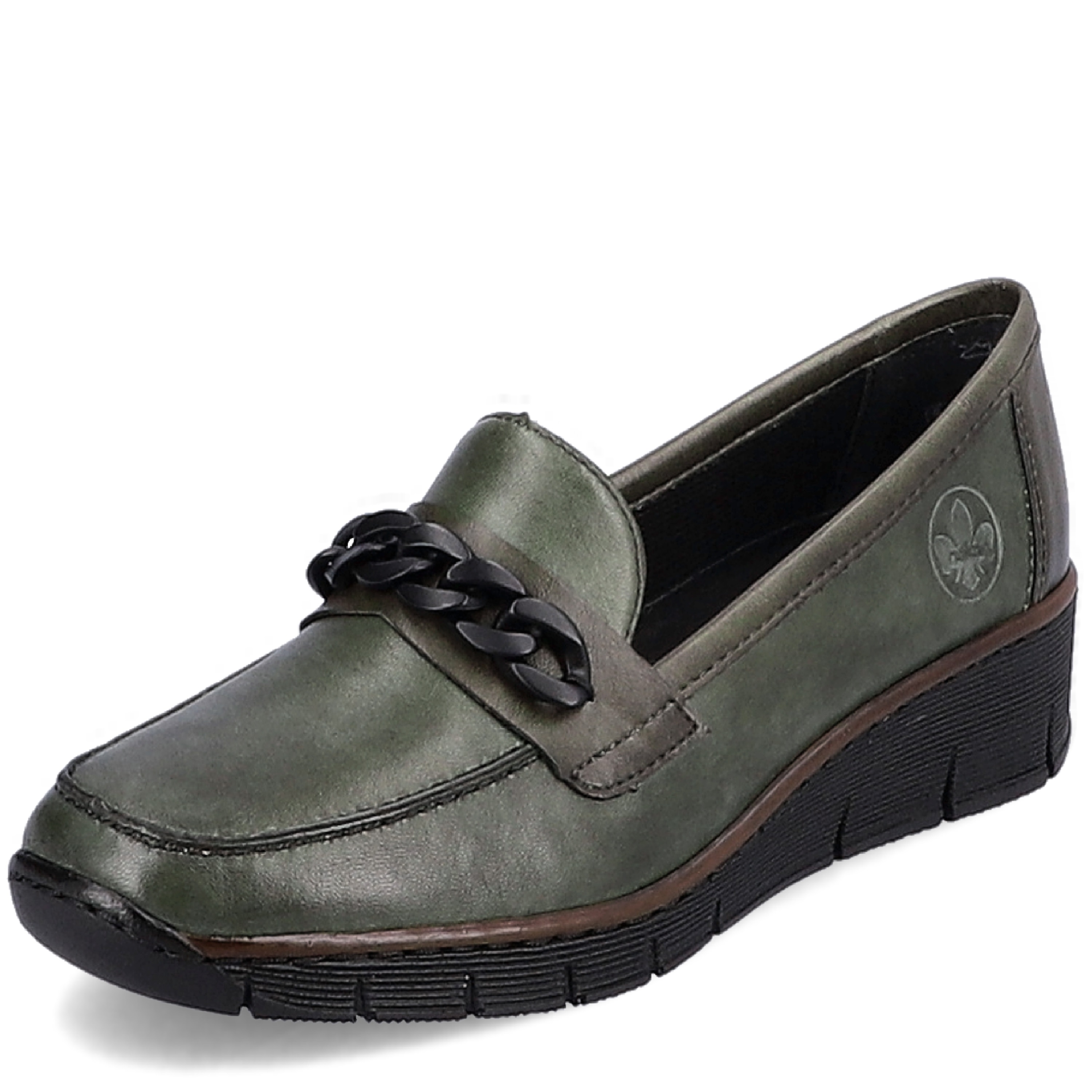 DÁMSKÉ POLOBOTKY RIEKER 52528 52 ZELENÁ Barva: Zelená koupíte na Obujtese.cz