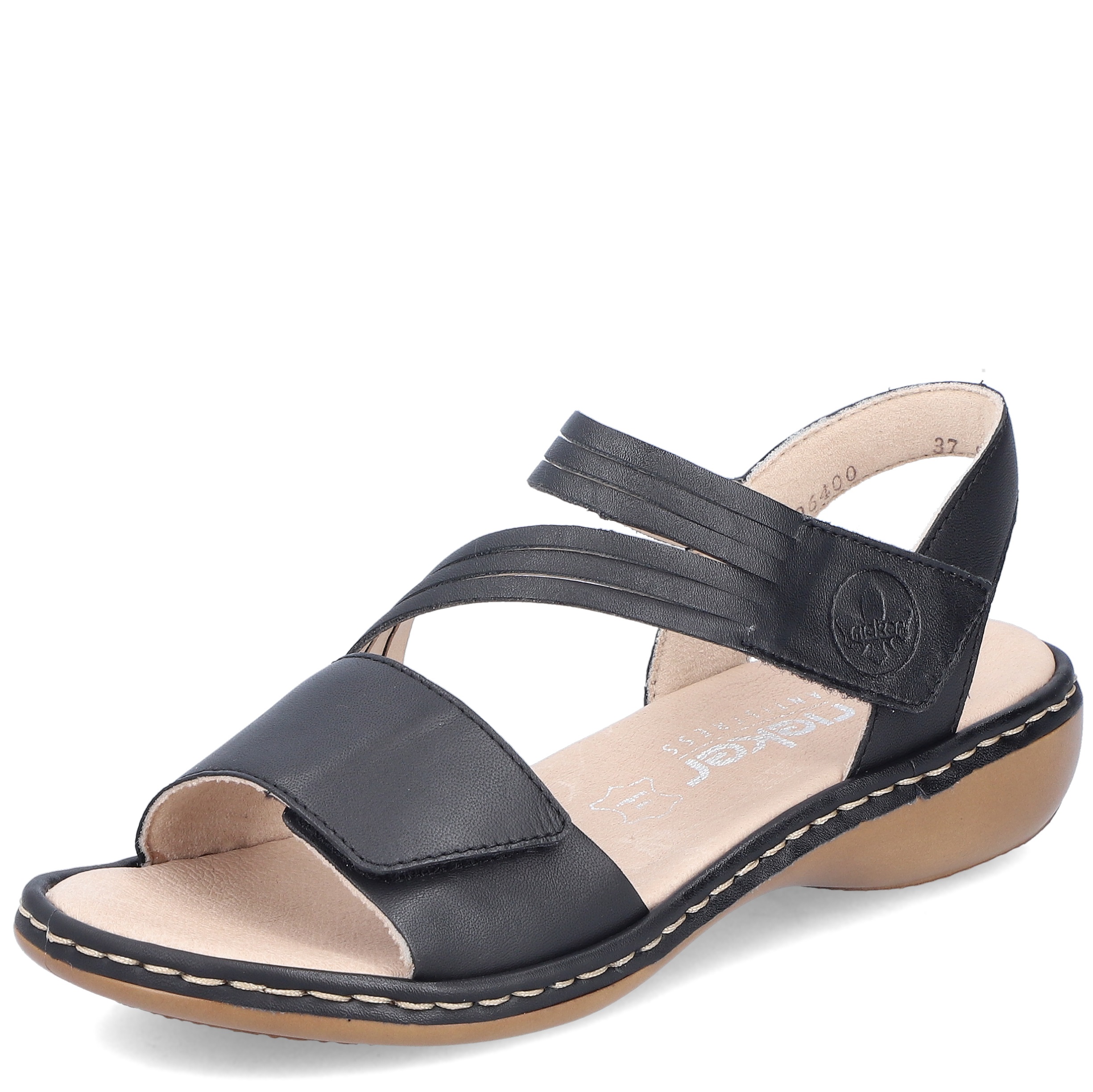 Levně DÁMSKÉ SANDÁLY RIEKER 65964-00 ČERNÁ Barva: ČERNÁ