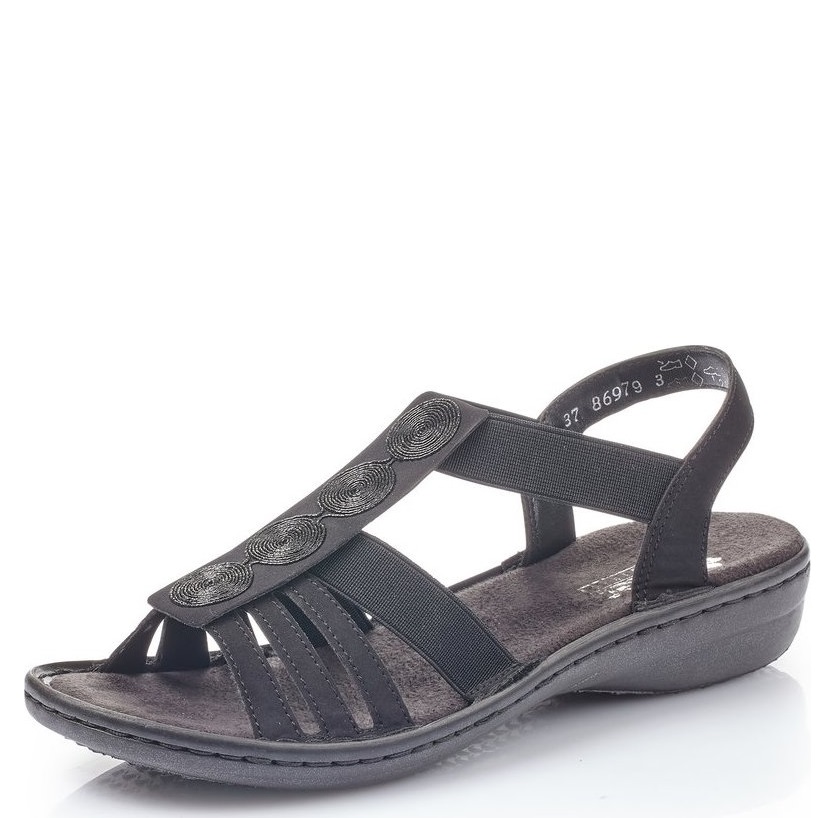 Levně DÁMSKÉ SANDÁLY RIEKER 60870-00 ČERNÁ Barva: ČERNÁ