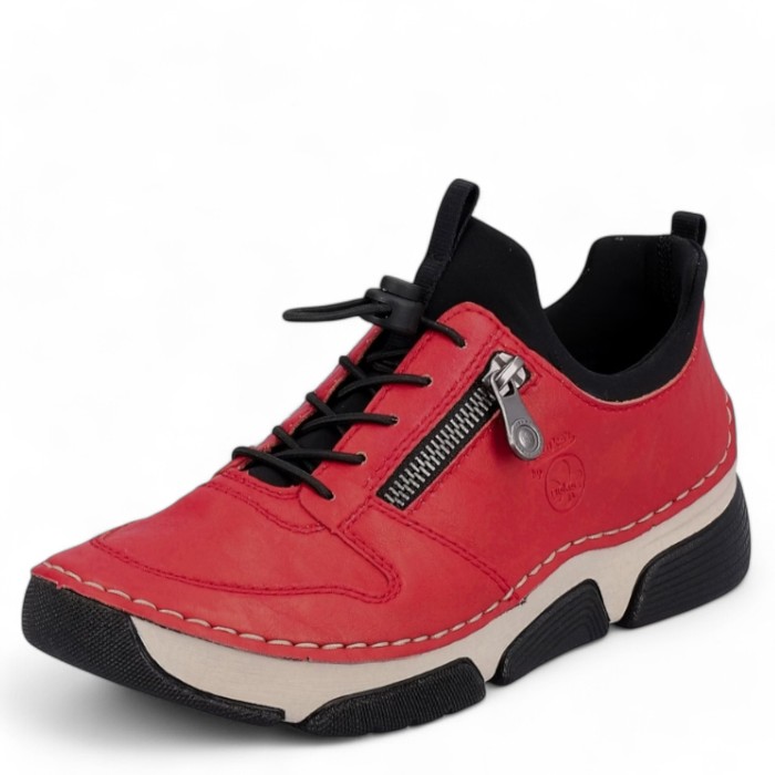 DÁMSKÉ POLOBOTKY RIEKER 53702 35 ČERVENÁ Barva: Červená koupíte na Obujtese.cz