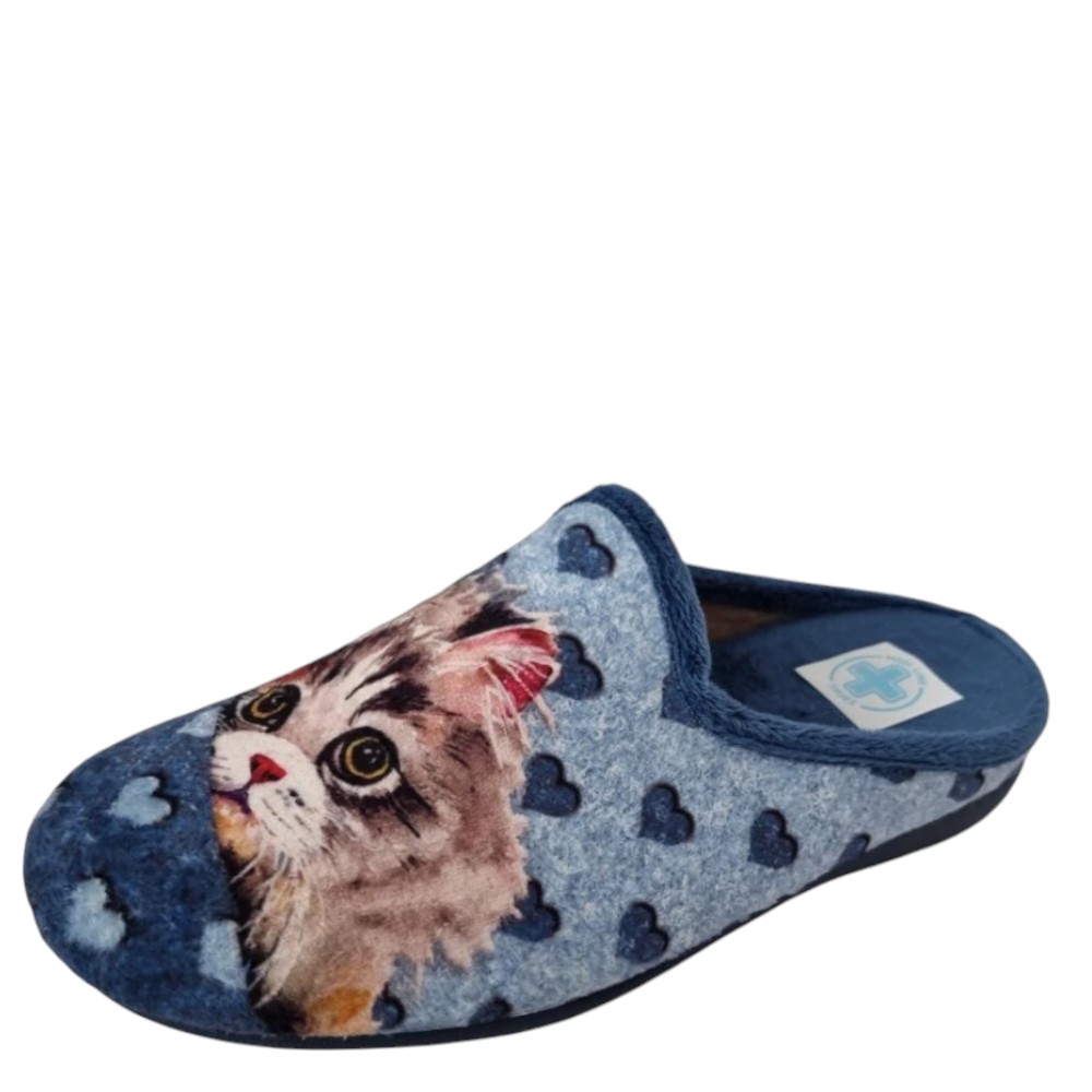 DÁMSKÉ PANTOFLE GEMA KOČIČKA 5170 MODRÁ Barva: MODRÁ