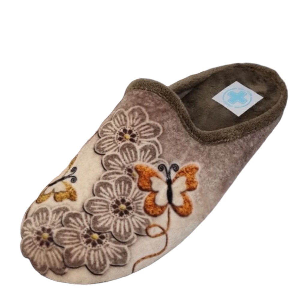 DÁMSKÉ PANTOFLE GEMA MOTÝL 7600 14 HNĚDÁ Barva: HNĚDÁ