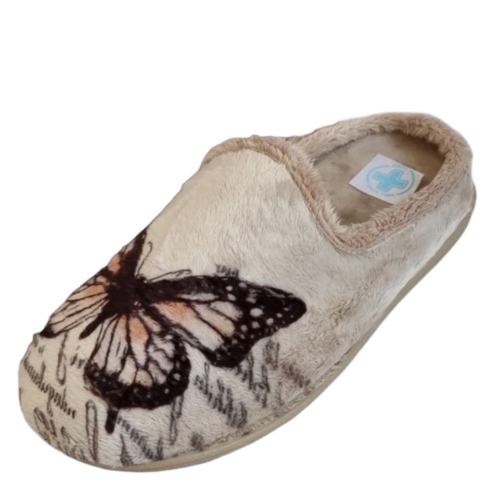 DÁMSKÉ PANTOFLE GEMA 1147 024 BÉŽOVÁ MOTÝL Barva: BÉŽOVÁ