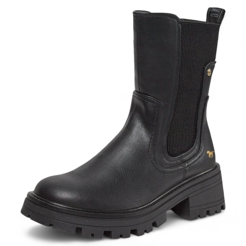 DÁMSKÉ KOTNÍKOVÉ BOTY MUSTANG 1364 503 9 ČERNÁ Barva: Černá koupíte na Obujtese.cz