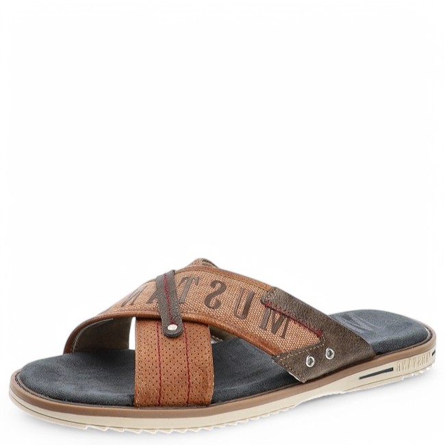 PÁNSKÉ PANTOFLE MUSTANG 4152 705 307 HNĚDÁ Barva: HNĚDÁ