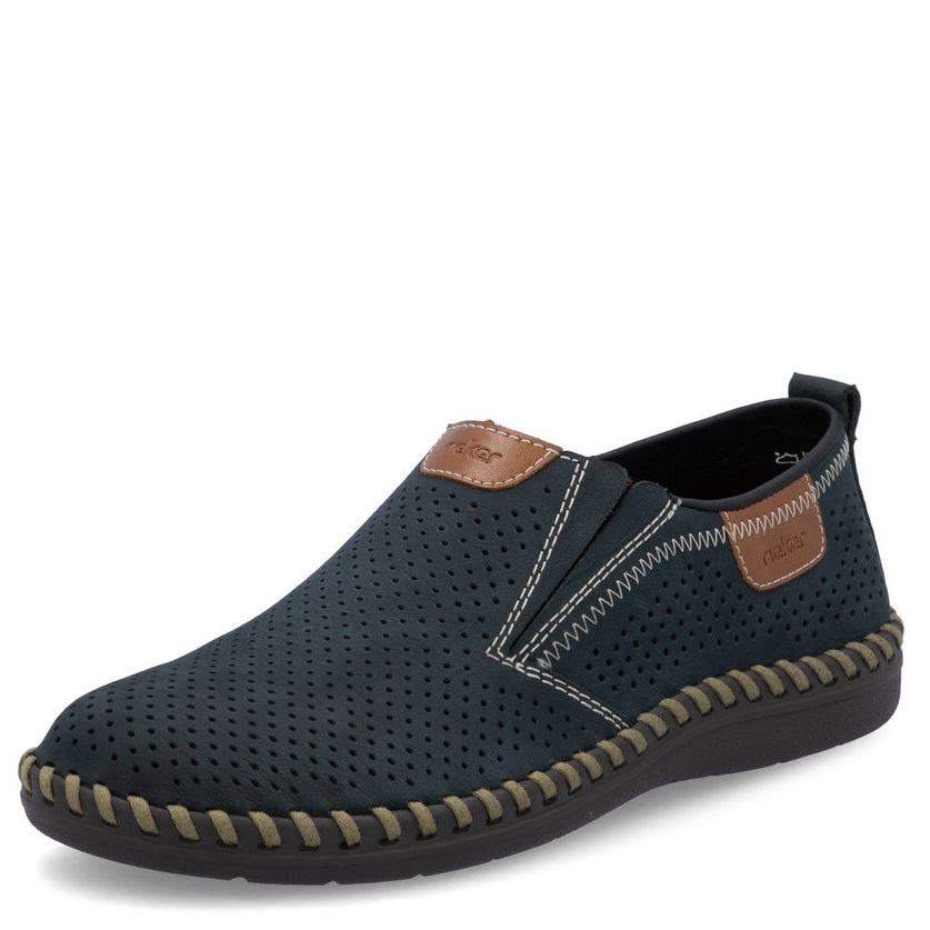Levně PÁNSKÉ POLOBOTKY RIEKER B2465-14 MODRÁ Barva: MODRÁ