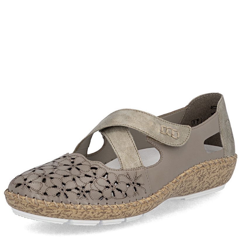 Levně DÁMSKÉ POLOBOTKY RIEKER 44856-64 BÉŽOVÁ Barva: BÉŽOVÁ