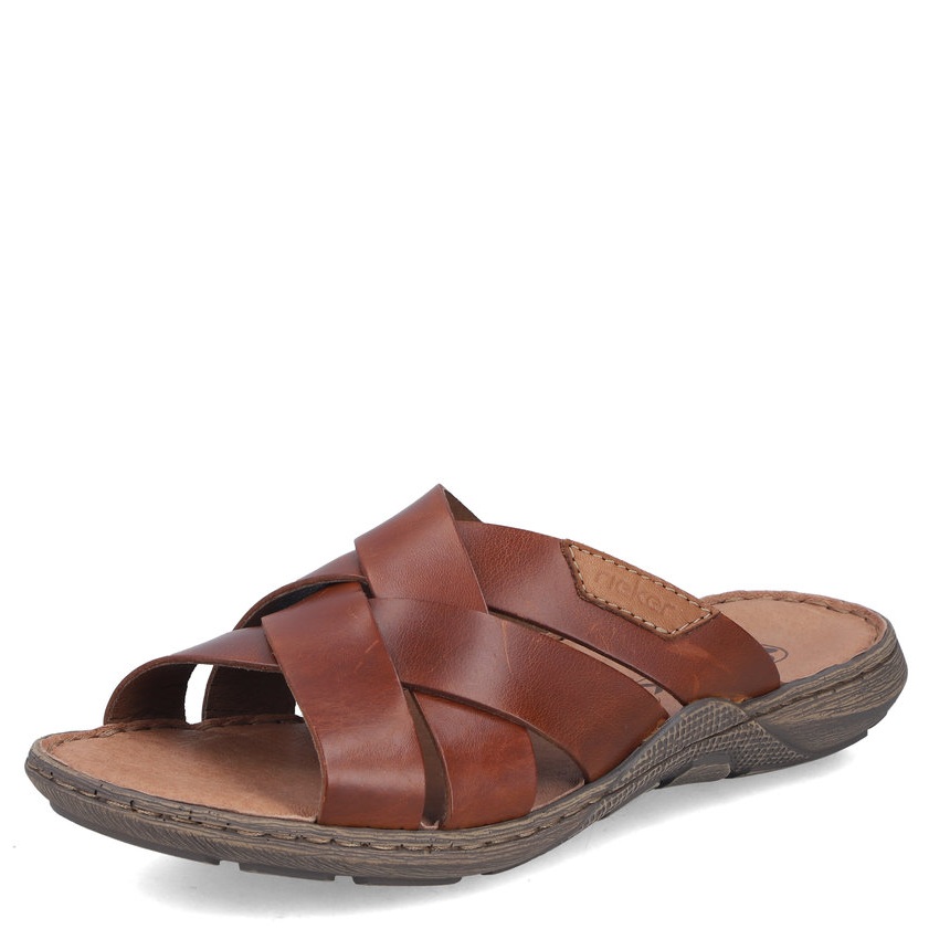 PÁNSKÉ PANTOFLE RIEKER 22092-24 HNĚDÁ Barva: HNĚDÁ