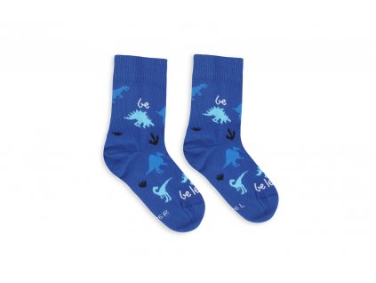 Dětské barefootové ponožky Be Lenka Kids - Crew - Dino - Royal Blue