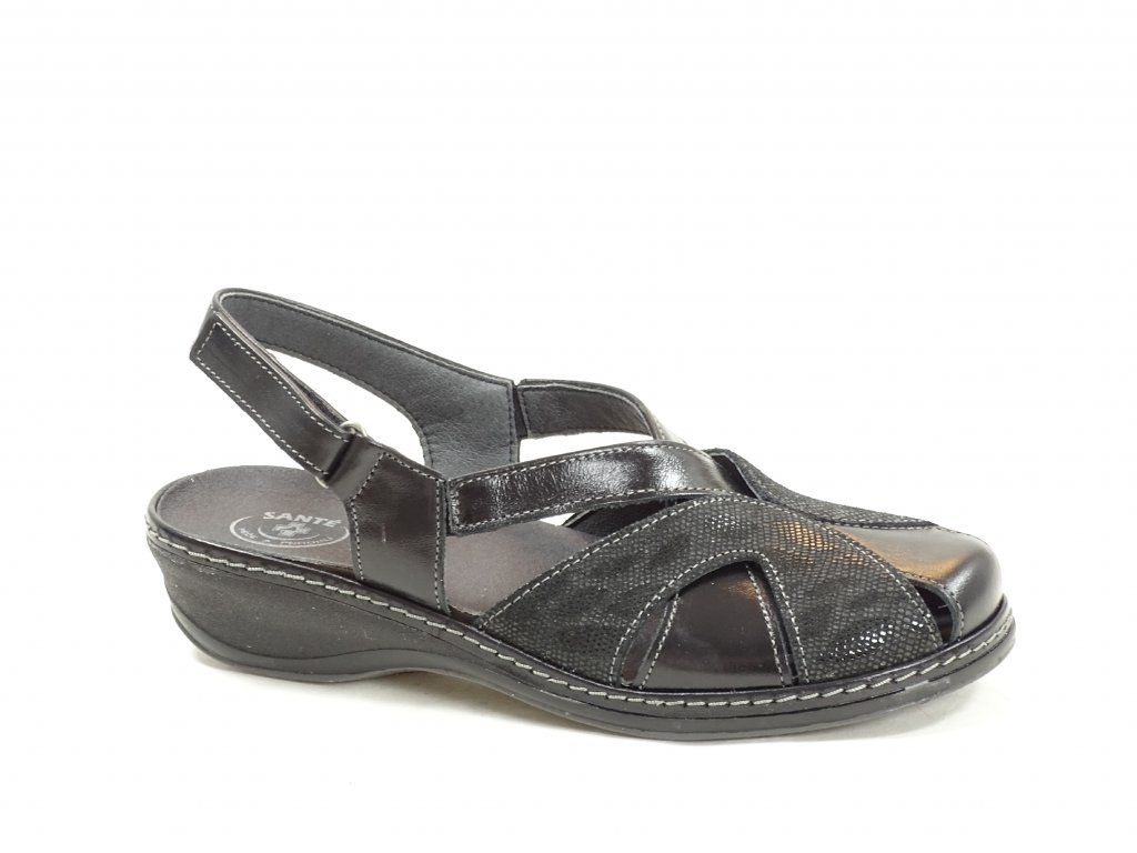 Santé CB/0932 BLACK dámské vycházkové sandály
