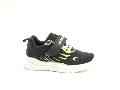 Obutex FL41033-2 BLACK/LIME dětská vycházková obuv