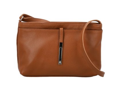 Delami módní dámská kožená mini crossbody kabelka 1011 COGNAC