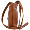 Delami módní dámská kožená mini crossbody kabelka 1011 COGNAC
