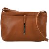 Delami módní dámská kožená mini crossbody kabelka 1011 COGNAC