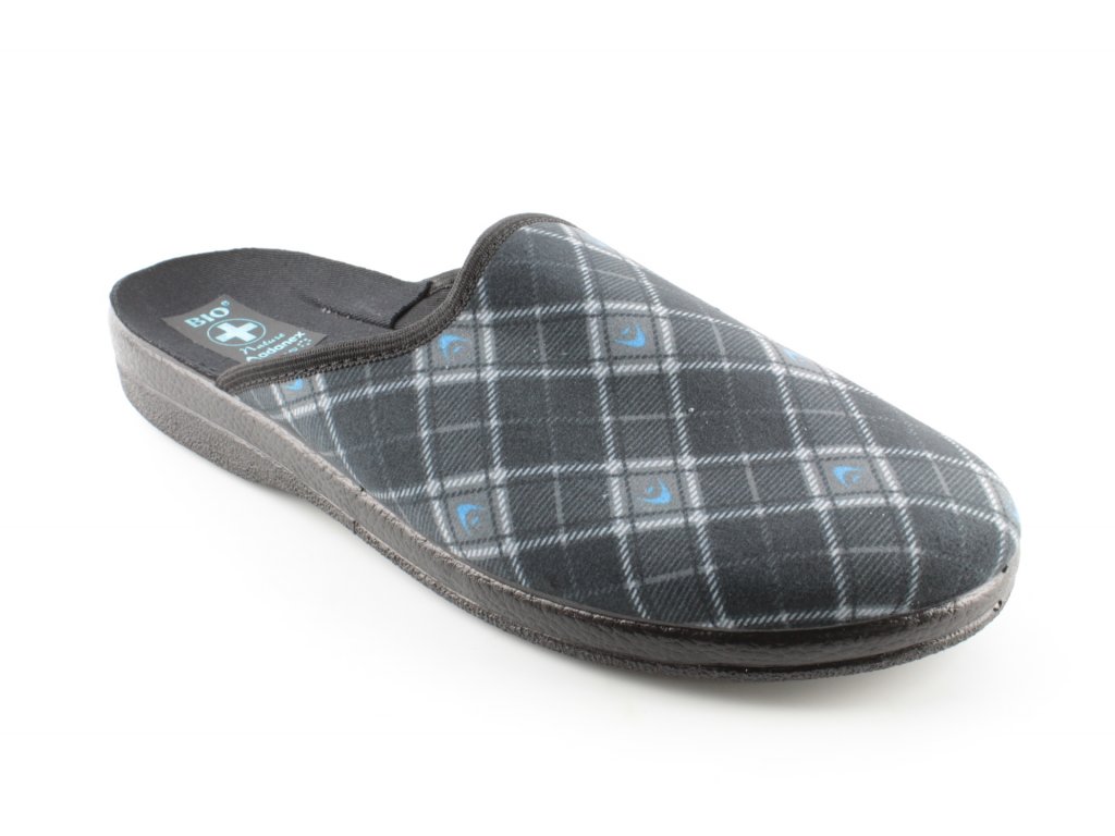 Pánská domácí obuv ADANEX 23968 (Barva šedá, Velikost 44)