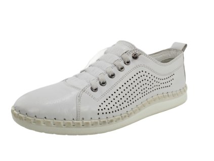 Dámské polobotky celokožené WILD 064-6019 bílé