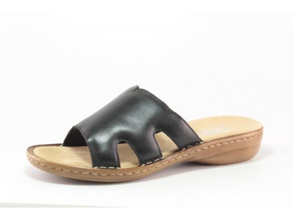 Dámské boty letní Rieker DL 60824-00 kožené AKCE (Barva černá, Velikost 42)