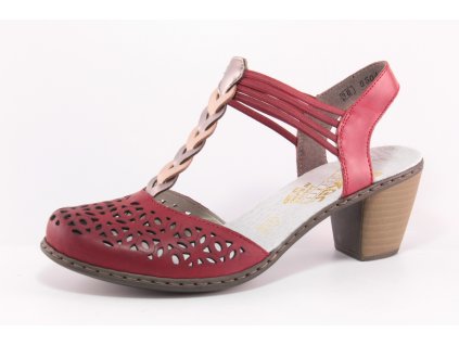 Dámské boty letní Rieker DL 40978-33 (Barva červená, Velikost 41)