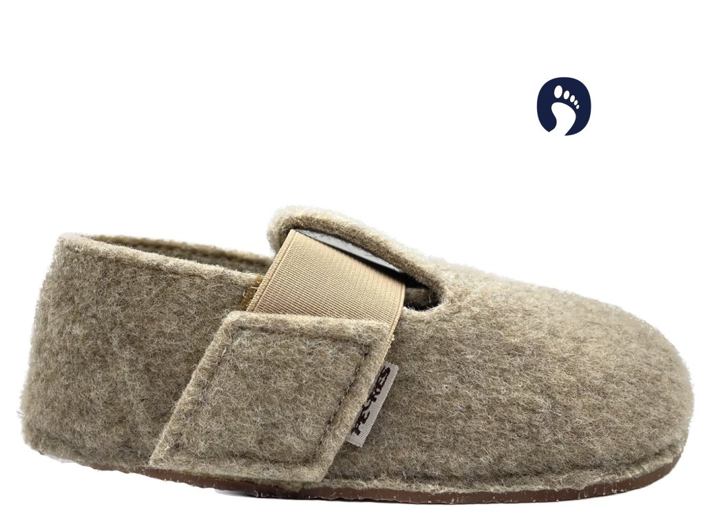 Barefoot filcové papuče PEGRES hnedé - OBUVAME.SK