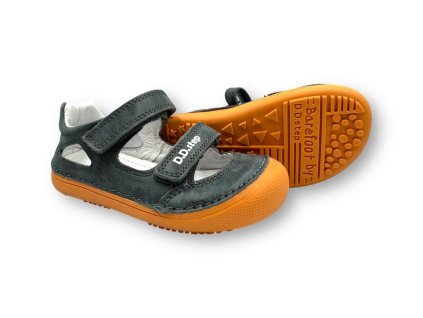 DDSTEP H063-51185CM DARK GREY - DETSKÉ BAREFOOT SANDÁLE