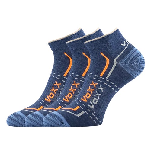 Ponožky Voxx - Rex 11 krátke slabé bavlnené ponožky (3 páry) jeans melé Veľkosť ponožiek: 35-38